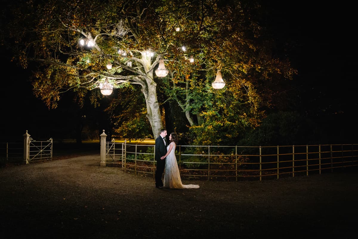 Bride and Groom Ballymagarvey Village lanterns